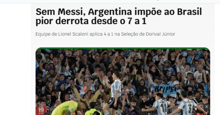 «Vergonzosa» y «triste»: la prensa de Brasil fue lapidaria tras la paliza histórica de la Scaloneta