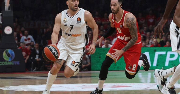 El Olympiacos de Vildoza le ganó al Real Madrid de Campazzo y Deck en cuartos de la Euroliga