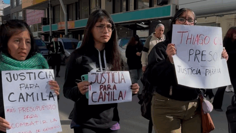 Movilización para exigir justicia por un caso de violencia de género