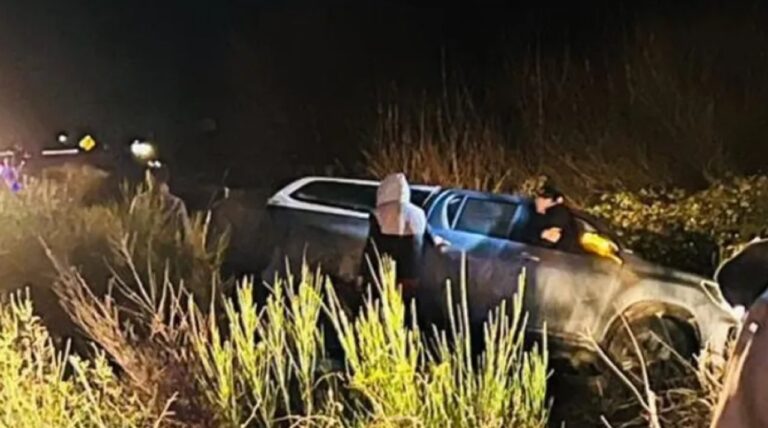 Una conductora, a bordo de su camioneta, despistó por el hielo en un sector de la Ruta 40