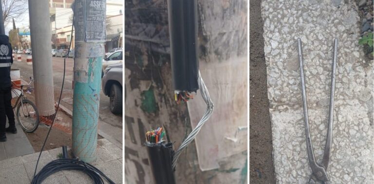 Detuvieron a un hombre en Chubut por intentar robar cables frente a un famoso banco