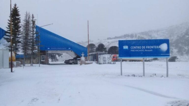 Cierran el paso Pino Hachado por nieve, hielo y viento blanco: intransitable todo el domingo