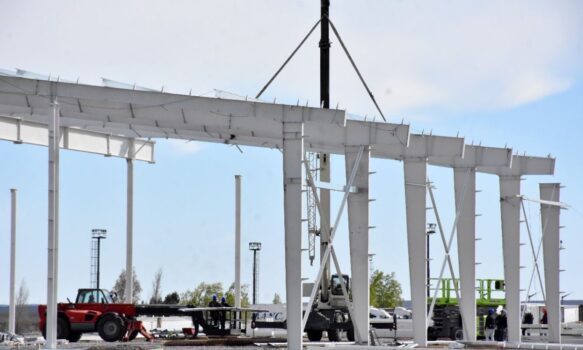 Construcción de Maxiconsumo: La obra avanza y es parte del Plan Estratégico Logístico ( PEL ) que gestionamos para la región, dijo Merino