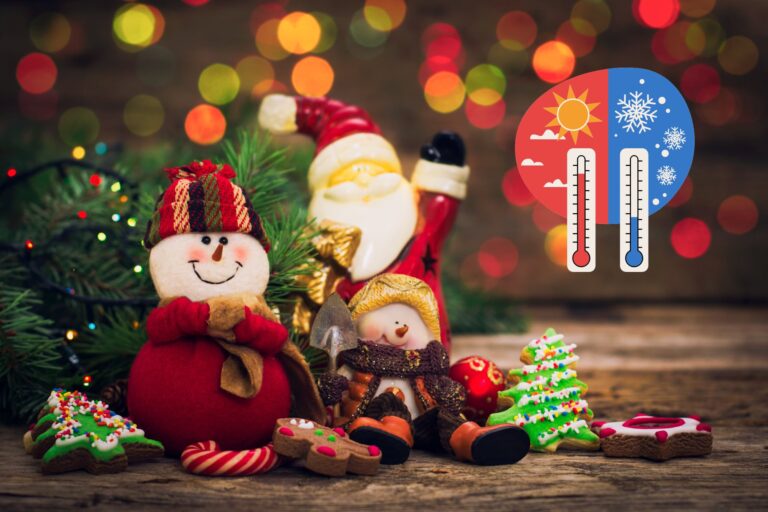 El mapa de The Old Farmers Almanac con las temperaturas y nevadas para Navidad 2025 en Estados Unidos