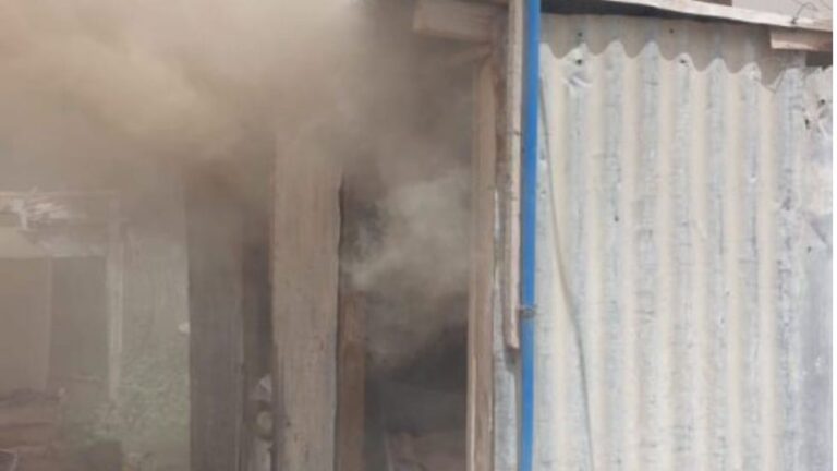 Asaban un cordero y se prendió fuego el galpón