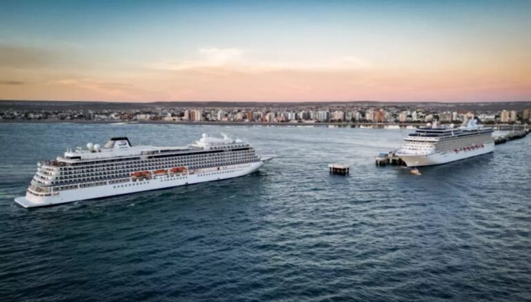 Con más de 2.000 pasajeros, arribaron los cruceros Viking Jupiter y Marina a Puerto Madryn
