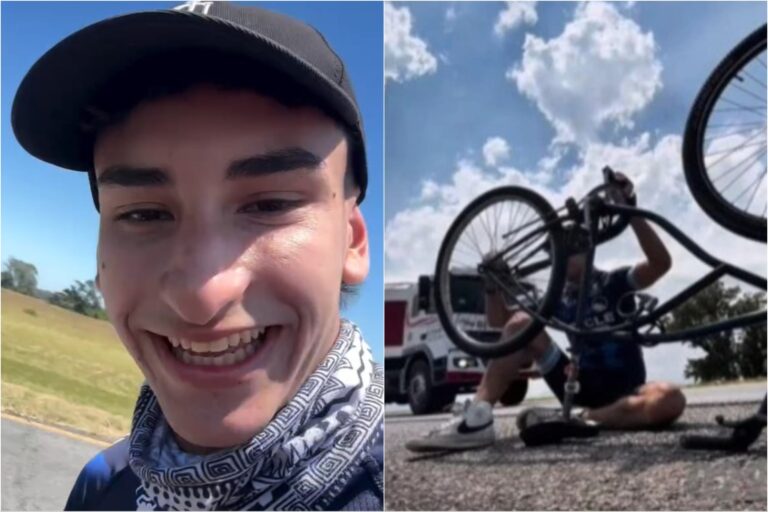 Con latas de atún y una carpa: agarró su bicicleta y pedaleó cuatro días desde Retiro hasta Mar del Plata