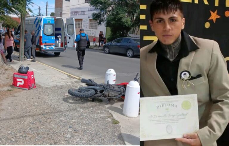 Cumplió el sueño de terminar la escuela y encontró en el delivery una salida laboral: quién era el motociclista que murió en Comodoro