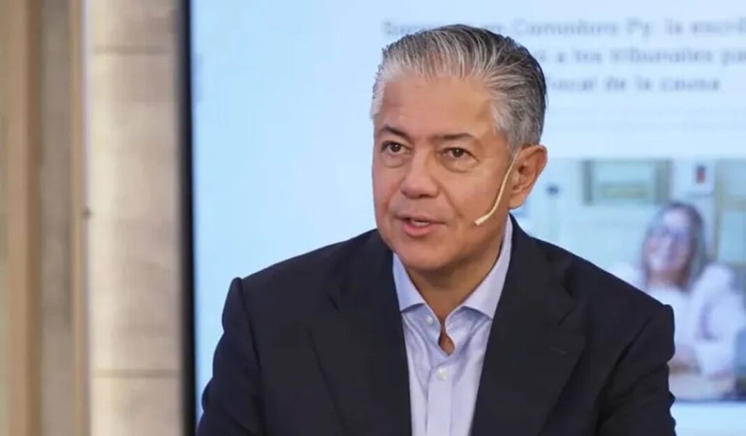 Leña apilada en un paisaje invernal de la cordillera neuquina.