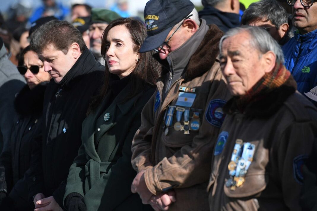 Victoria Villarruel durante una declaración sobre Malvinas