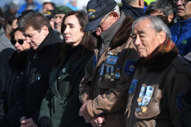 Victoria Villarruel durante una declaración sobre Malvinas
