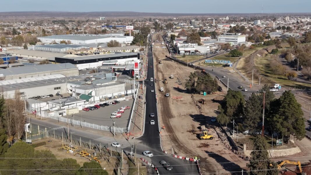 Vista de la obra de la Gran Avenida de Neuquén