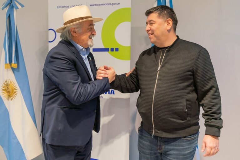 Reunión entre Cristian Jerónimo y Othar Macharashvili en Comodoro Rivadavia