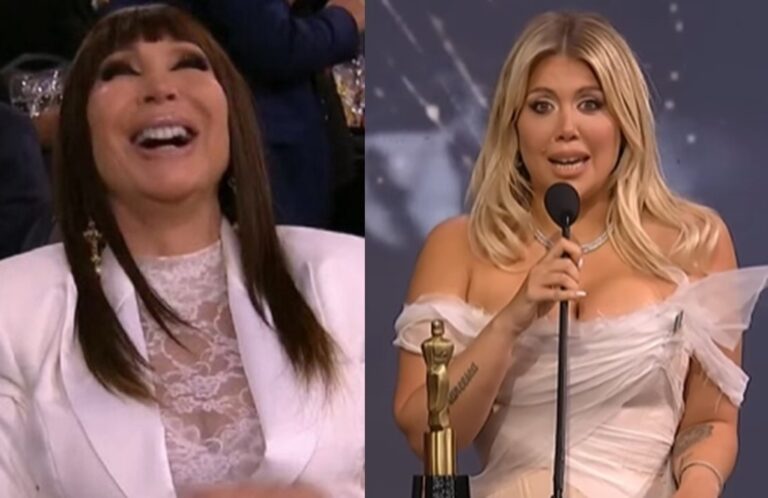 Moria Casán y Wanda Nara en la ceremonia de los Premios Martín Fierro 2026