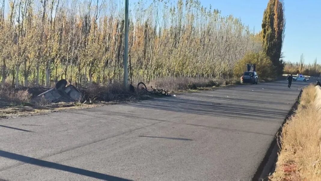 Vista de la Ruta Nacional 22 a la altura de Fernández Oro, lugar del siniestro vial