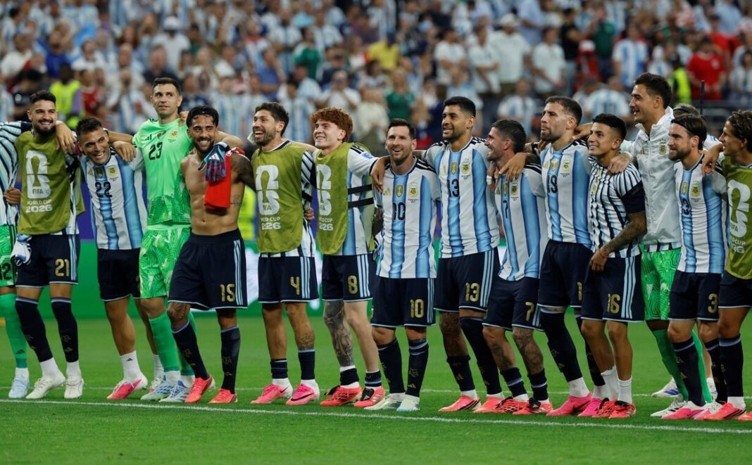 Jugadores de la Selección argentina celebrando un gol en el Mundial 2026