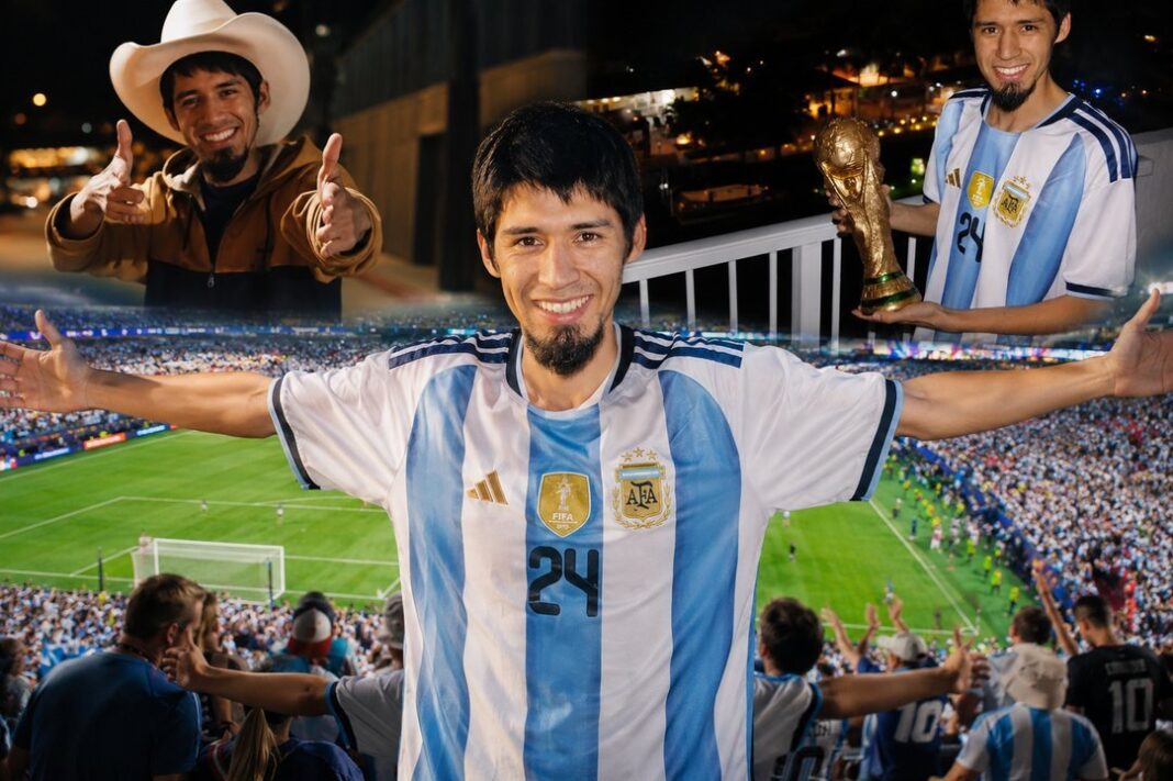 Enzo Daniel Jones durante su viaje por Estados Unidos siguiendo a la Selección Argentina en el Mundial 2026
