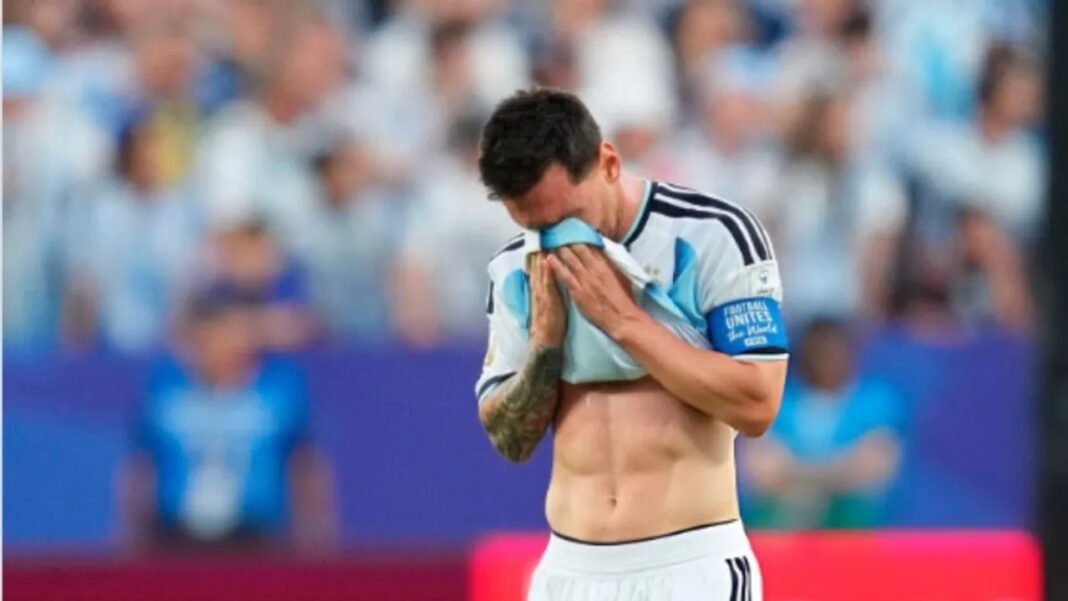 Lionel Messi celebrando un gol con la Selección Argentina durante el partido ante Argelia en el Mundial 2026