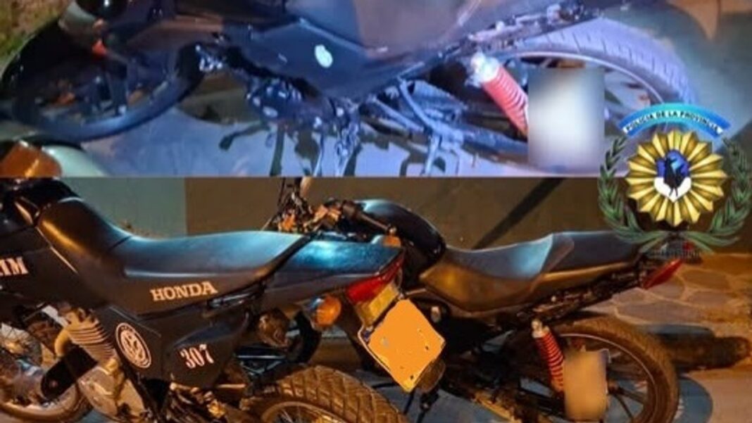 Motocicleta secuestrada en operativo policial en Rawson, Chubut