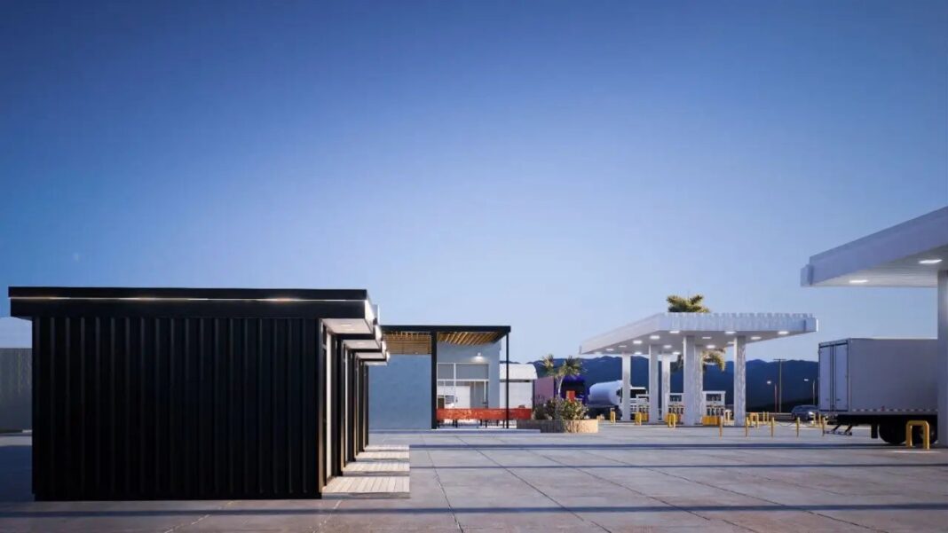 Mini hotel modular en estación de servicio
