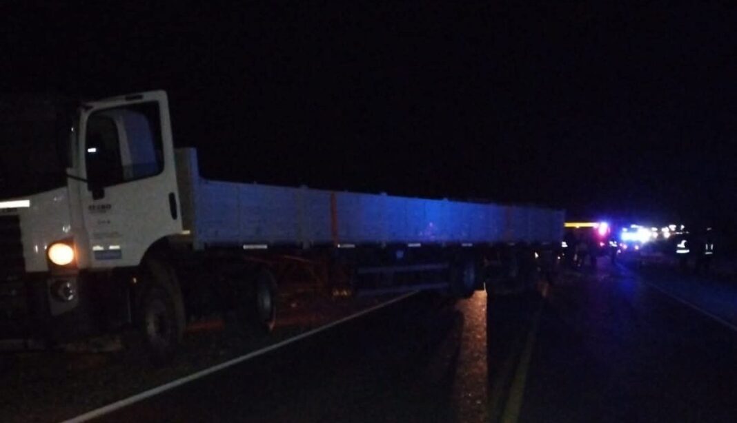 Ruta 22 en la zona de Chimpay, lugar del accidente