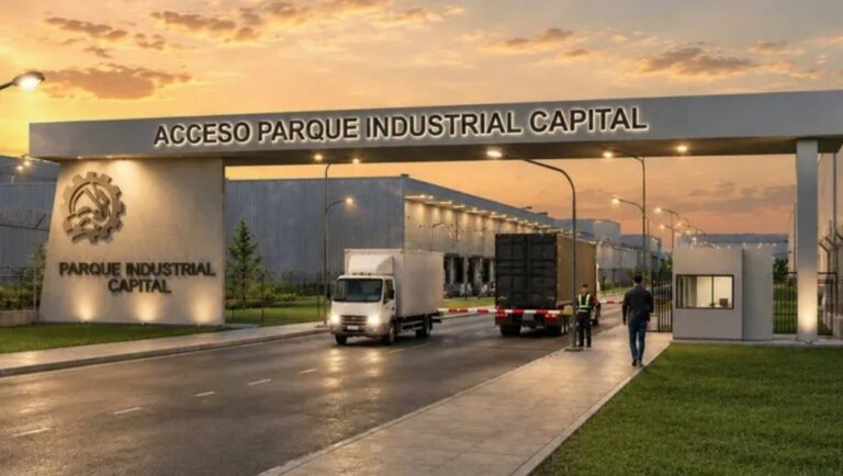 Vista del predio del Parque Industrial Capital sobre la Ruta Provincial 67 en Neuquén