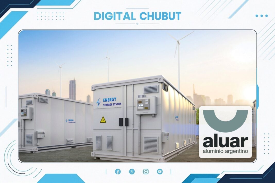 Instalación de sistema de almacenamiento de energía de Aluar en Goya