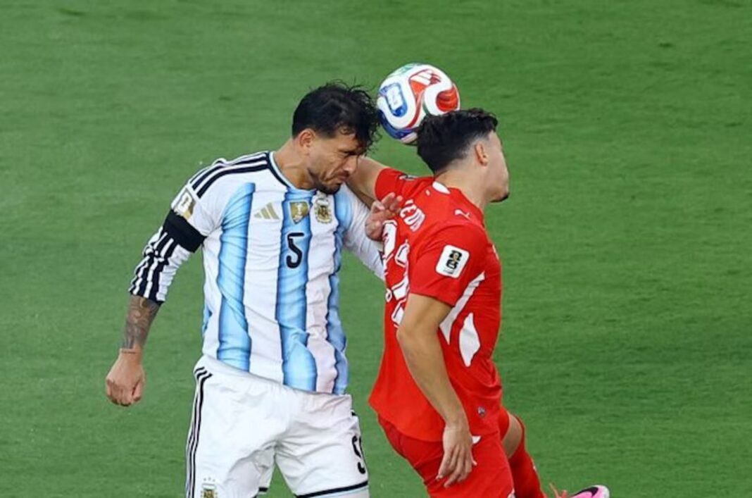 Jugadores de la Selección Argentina durante el partido contra Suiza por los cuartos de final del Mundial 2026