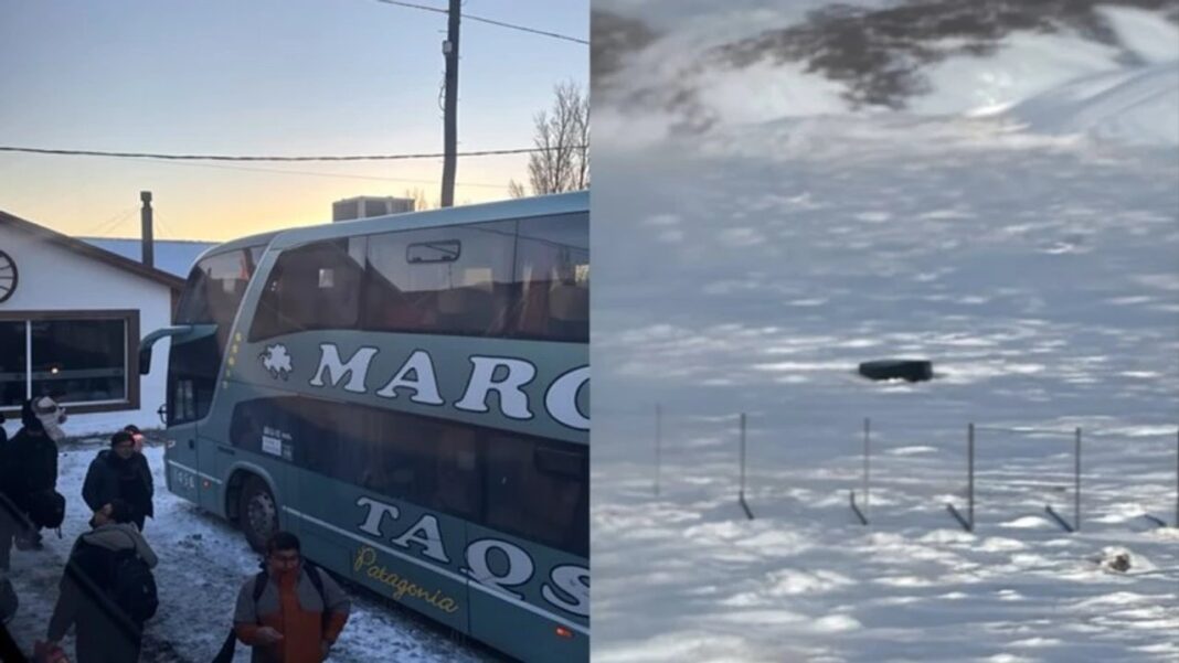 Colectivo de larga distancia en la Ruta 40