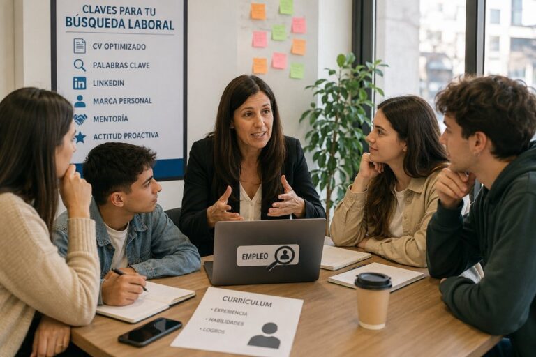 Persona actualizando su currículum en una computadora