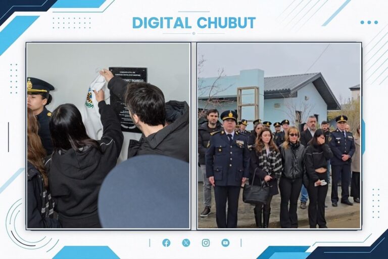 Acto de imposición del nombre Marcela Tagariello en la Comisaría Cuarta de Puerto Madryn