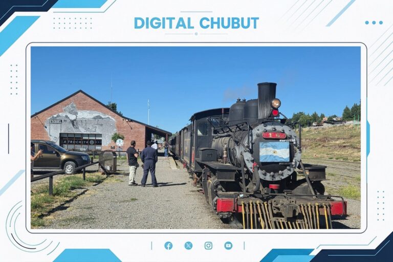 Formación de La Trochita en la estación Esquel