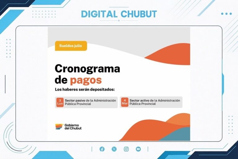 Banco del Chubut depósito sueldos julio 2020