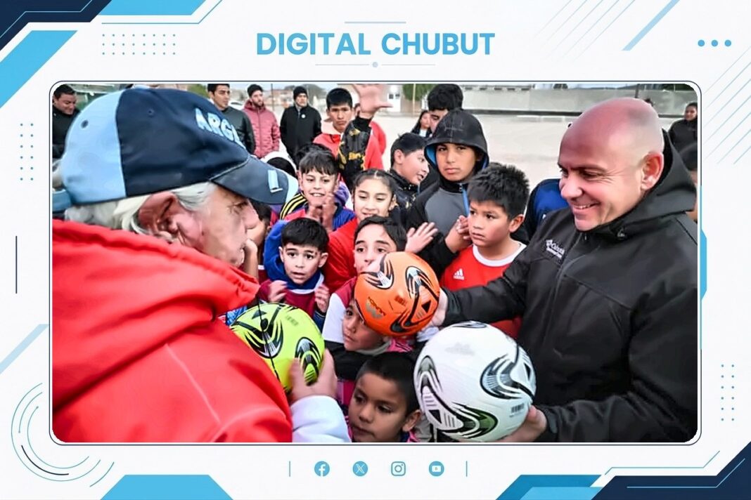 Inauguración de iluminación en cancha del Club Deportivo Villarroel, Puerto Madryn