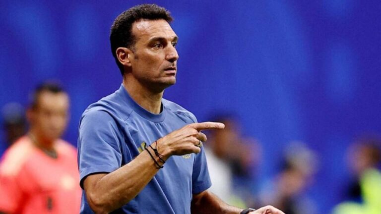 Lionel Scaloni en conferencia de prensa