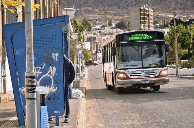 Colectivos detenidos en la terminal de Comodoro Rivadavia durante la asamblea de UTA