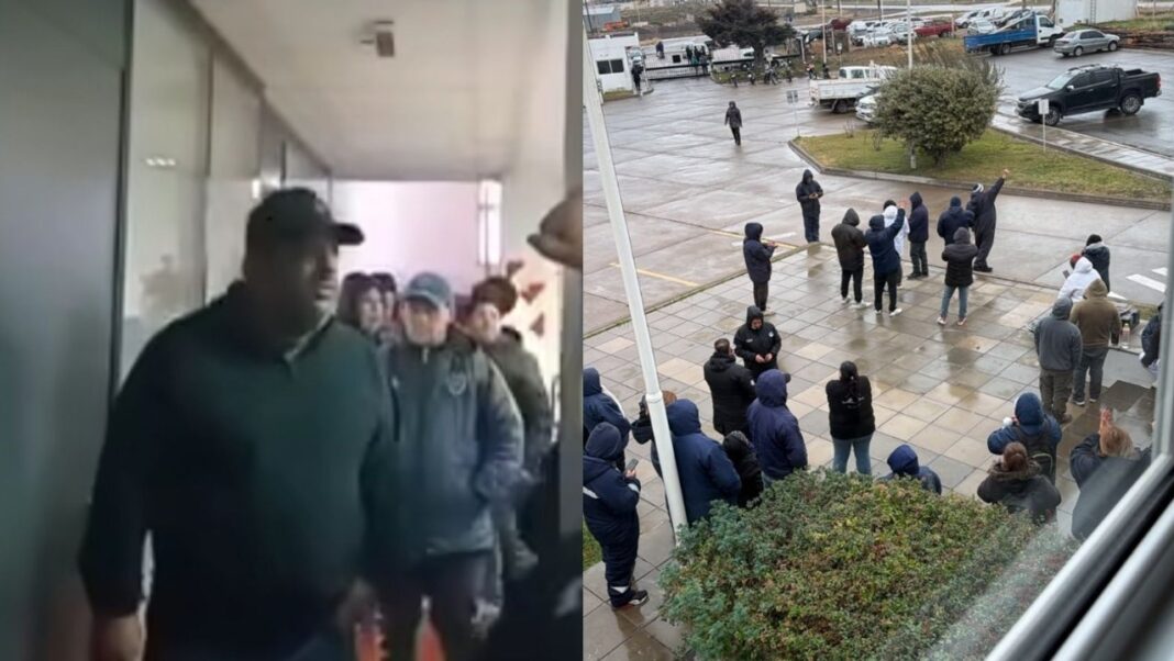 Trabajadores de Conarpesa en protesta en Puerto Madryn