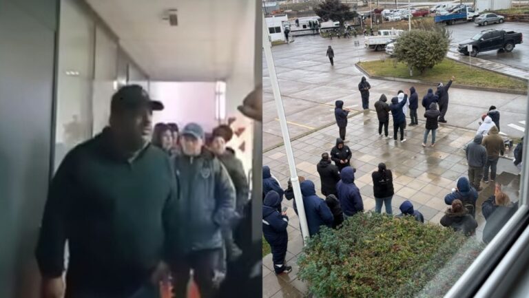 Trabajadores de Conarpesa en protesta en Puerto Madryn