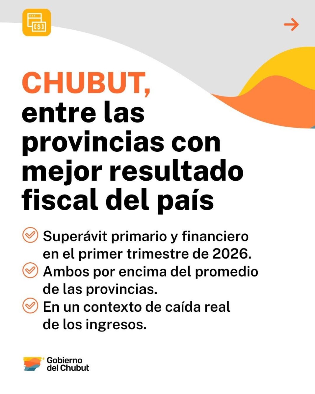 Gráfico de resultados fiscales de la provincia de Chubut