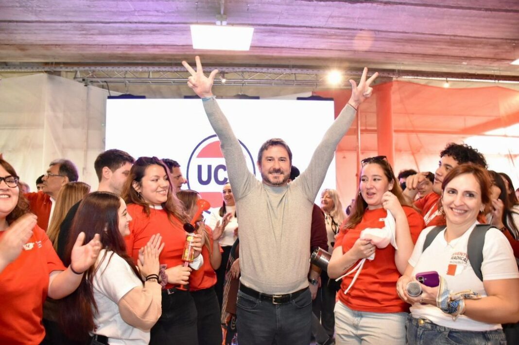 Gerardo Merino en la asamblea de la UCR Chubut