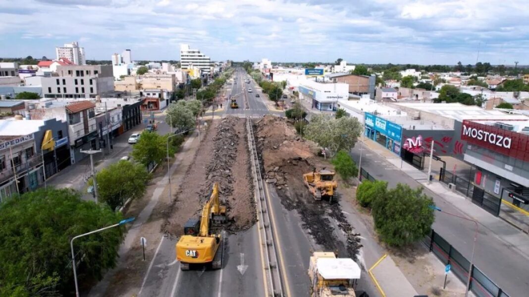 Obra en la Gran Avenida de Neuquén