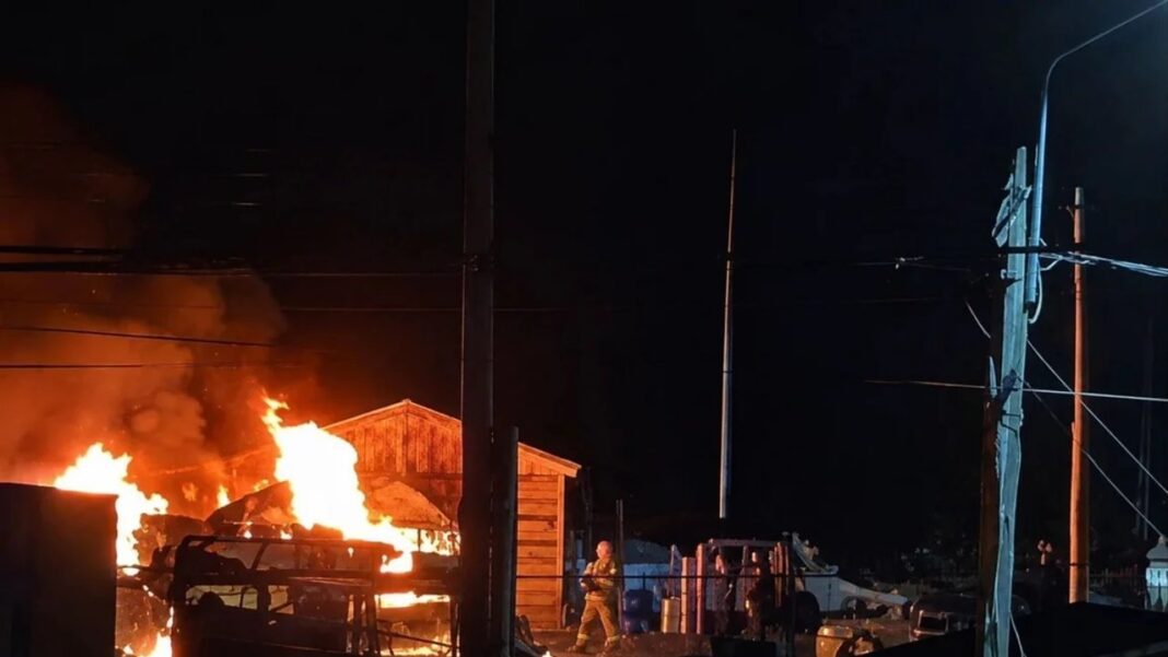 Vivienda incendiada en Puerto San Julián