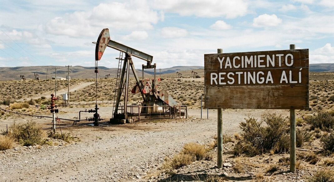 Mapa petrolero patagónico con áreas de Restinga Alí y Palermo Aike