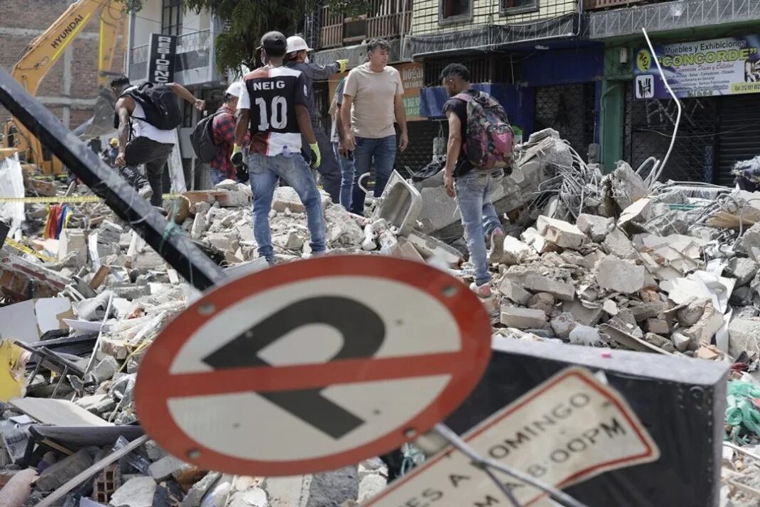 Zona afectada por el terremoto en Colombia
