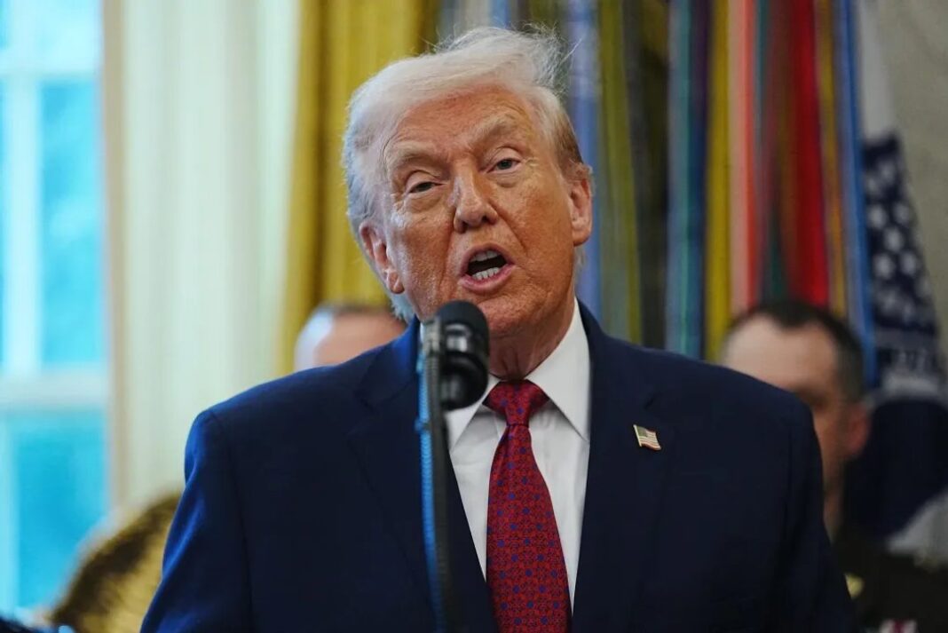 Donald Trump y Delcy Rodríguez en reunión bilateral