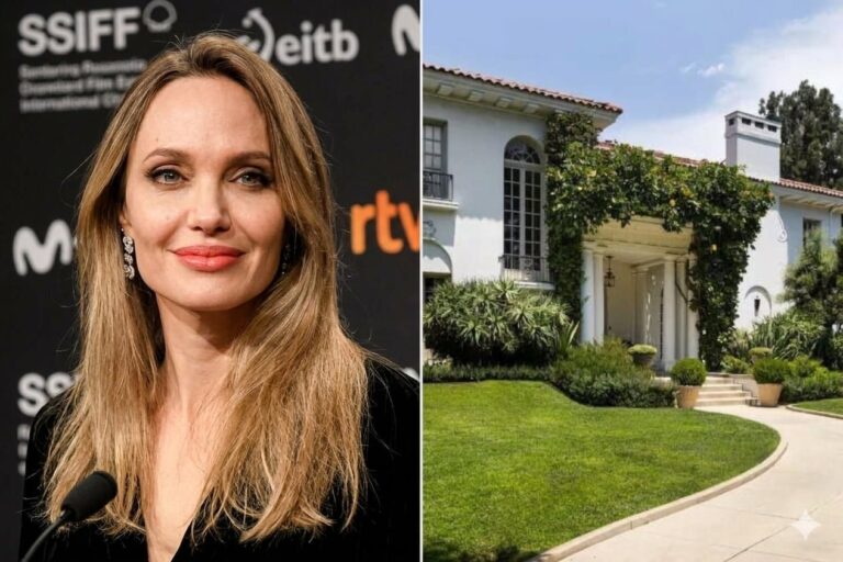Fachada de la residencia de Angelina Jolie en Los Feliz, Los Ángeles