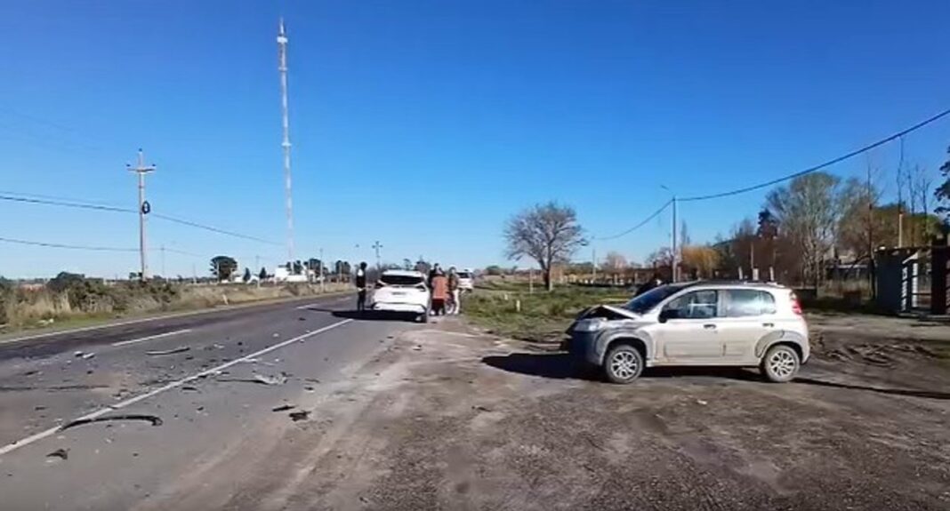 Lugar de la colisión entre un Fiat Uno y una Nissan Kicks en la Ruta 7