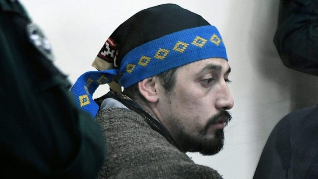 Facundo Jones Huala durante una audiencia judicial