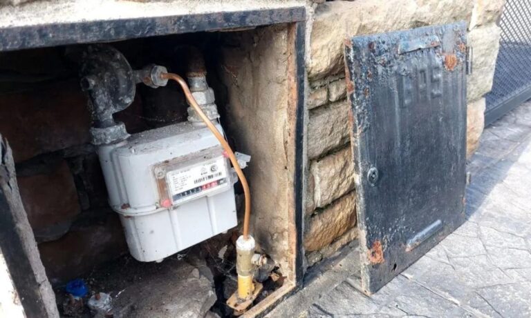 Medidor de gas en una vivienda de Comodoro Rivadavia