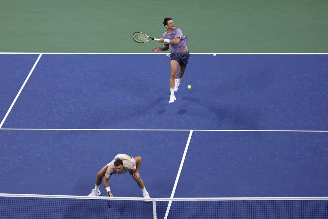Zeballos y Granollers durante el partido de octavos de final del US Open